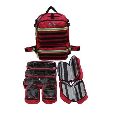 Kemp Usa Kemp USA 10-122-RED-PRE Premium Rescue & Tactical EMS Bag; Red 10-122-RED-PRE